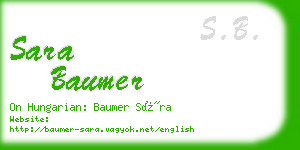 sara baumer business card